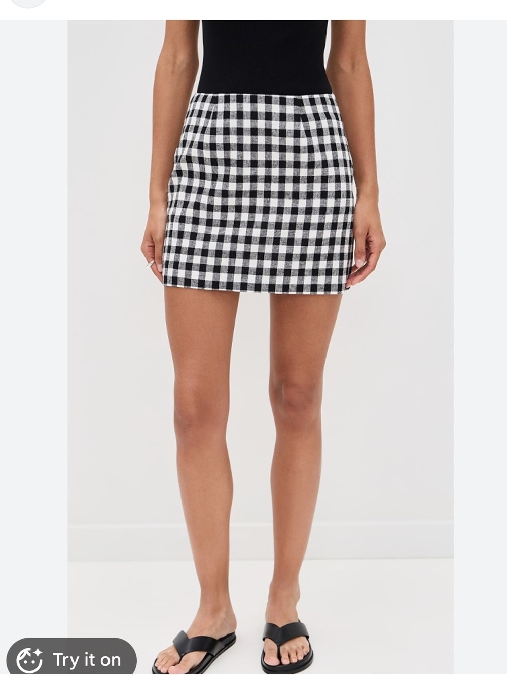 x Styled by COCO! Gracie Gingham Linen Blend Miniskirt